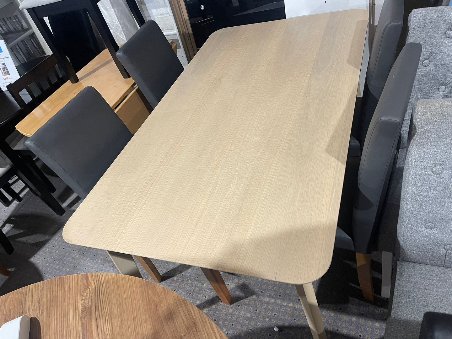 Assembled Habitat Skandi Oak Veneer 6 Seater Dining Table + 4 Chairs